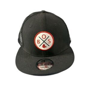 New Era 9FIFTY Boston Red Sox BOS Trucker Snapback Hat Black MLB Adjustable NWT